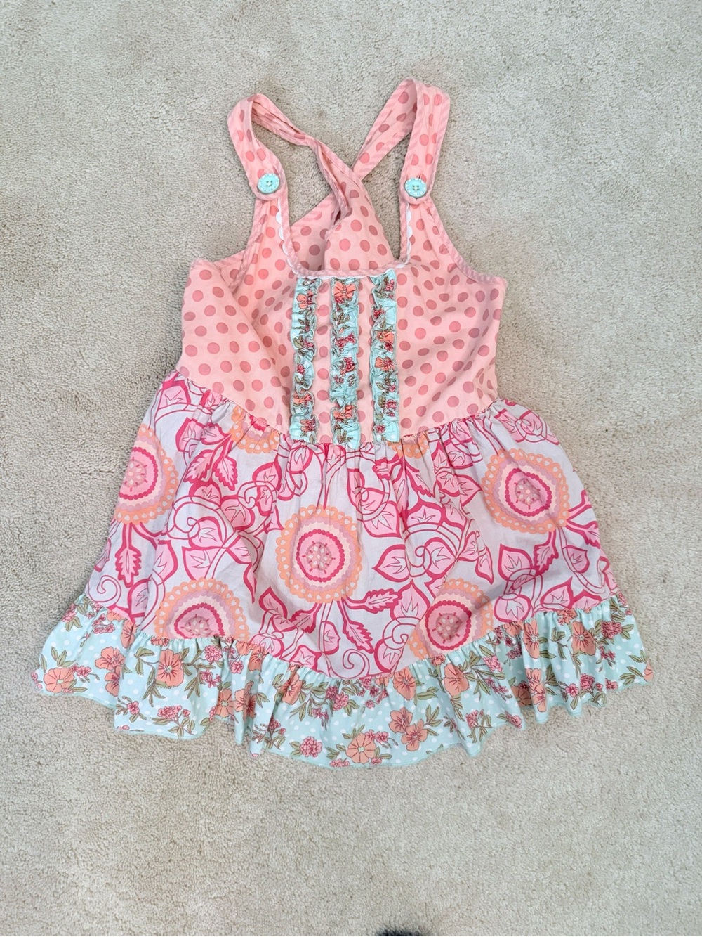Matilda Jane Pink Floral Ruffle Swing Tank